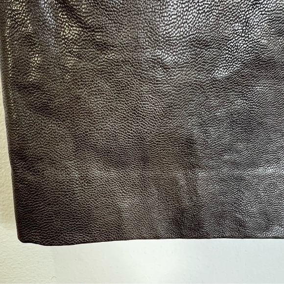 Zara dark brown faux vegan leather pull on mini skirt S - Picture 7 of 9